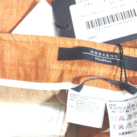 MAXMARA WEEKEND SLACKS/TROUSERS BURNT ORANGE SIZE 10, - Picture 7 of 9